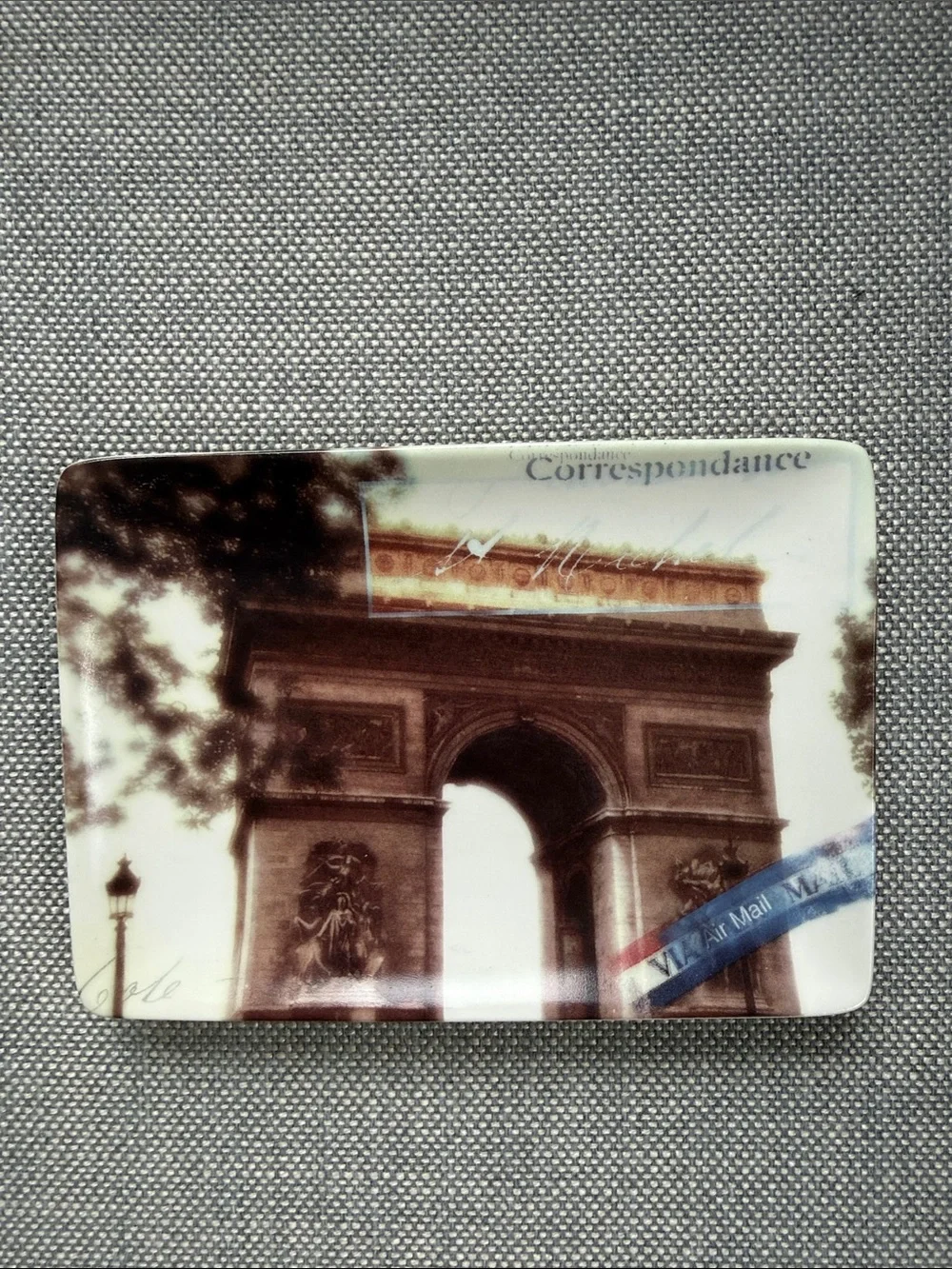 Restoration Hardware Post Card Plates - Set of 4 - each 4.5” x 6.25”